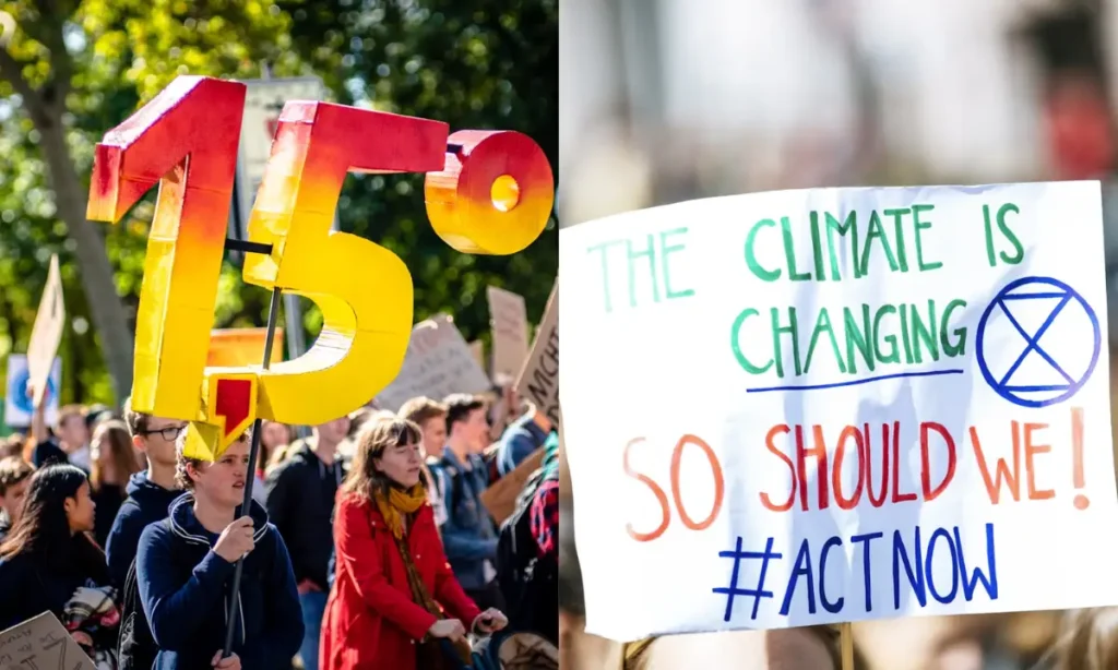 People protesting for climate action