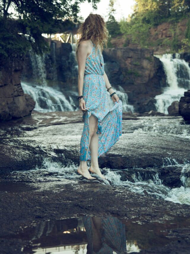 A woman standing near a freshwater system